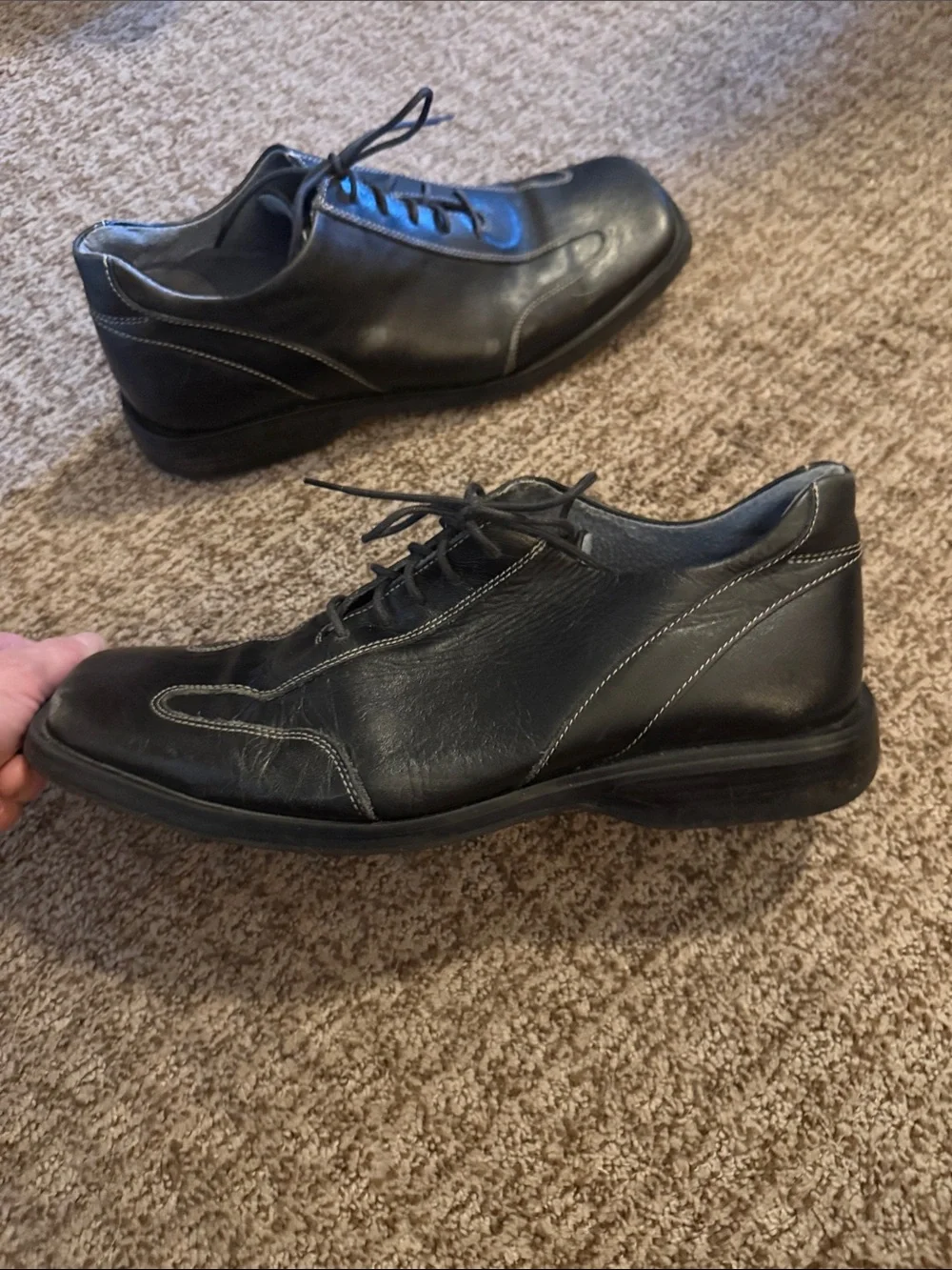Robert Wayne Men's Black Lace-Up Leather Shoes